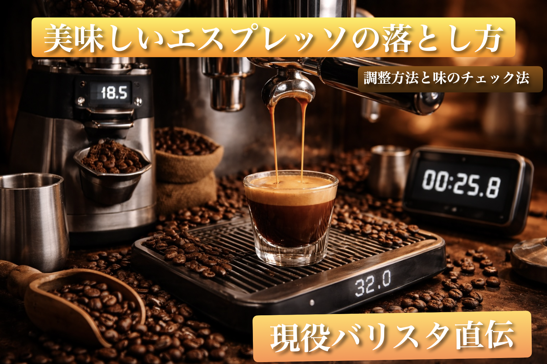 美味しいエスプレッソの調整方法・味の確認の仕方