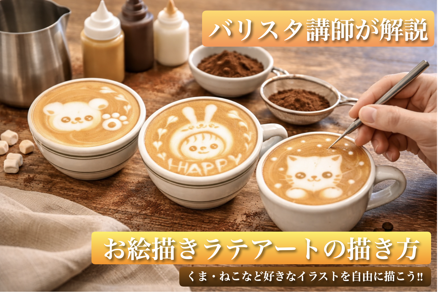 お絵描きラテアート描き方