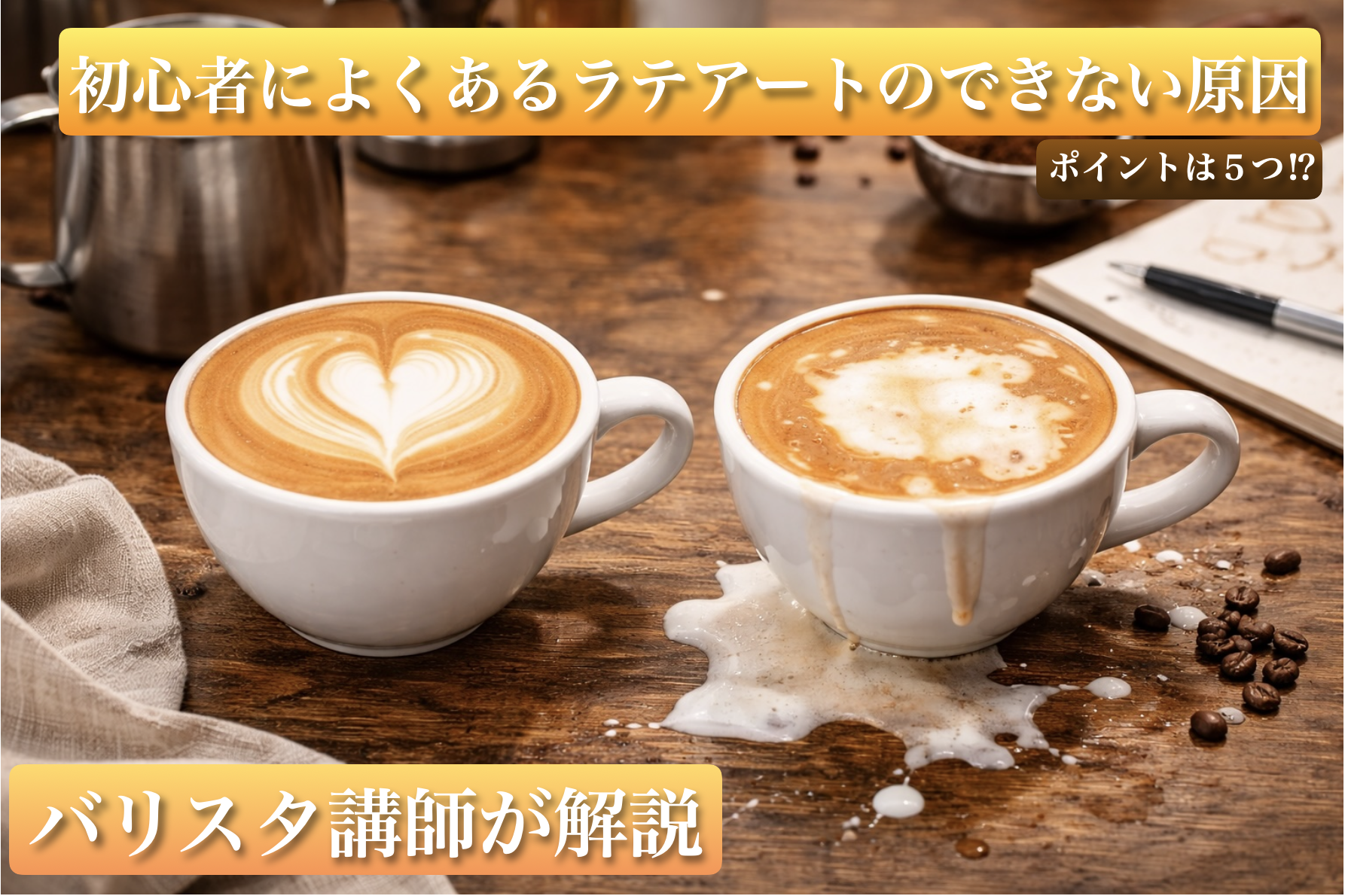 ラテアートができない失敗する原因
